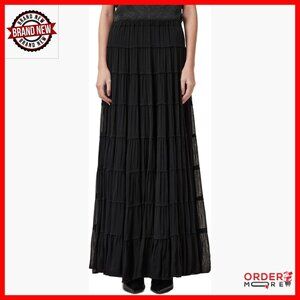 Viscose Maxi Skirt High Rise Pull On Midi Casual Spring Summer